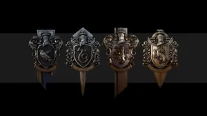 Aesthetic Harry Potter Houses Crests Wallpaper
