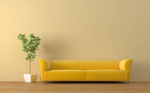 Aesthetic Home With Beige Living Room Wallpaper
