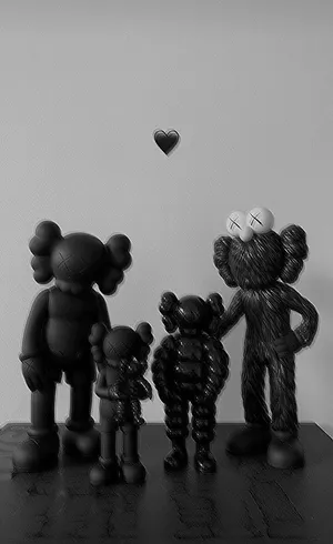 Aesthetic Kaws Black And White Wallpaper