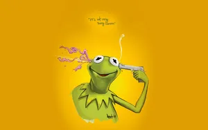 Aesthetic Kermit Enjoying The Serene Outdoors Wallpaper