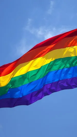 Aesthetic Lgbt Rainbow Flag In Sky Wallpaper