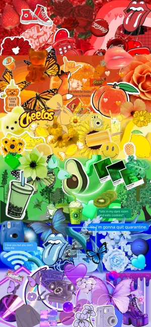 Aesthetic Lgbt Rainbow Stickers Wallpaper