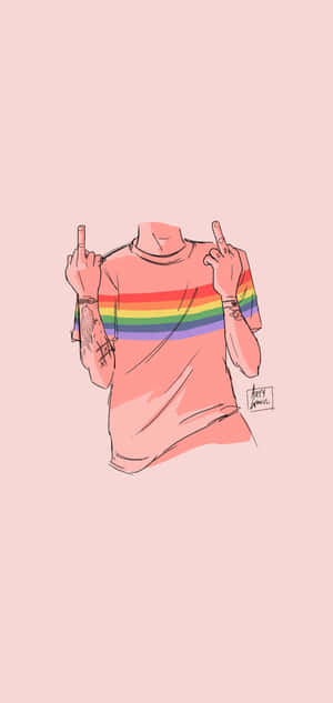 Aesthetic Lgbt Rainbow T-shirt Wallpaper