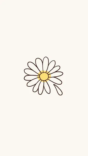 Aesthetic Minimalist Daisy Art Wallpaper