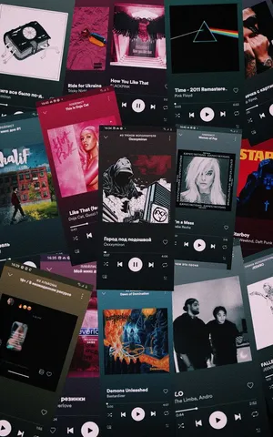 Aesthetic Music Collage Of Pop Songs Wallpaper