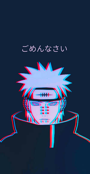 Aesthetic Naruto Pain Glitch Art Wallpaper