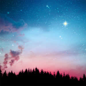 Aesthetic Night Sky Sparkling Wallpaper