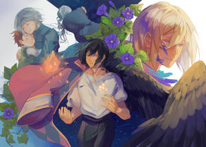 Aesthetic Painted Art Howl's Moving Castle Wallpaper