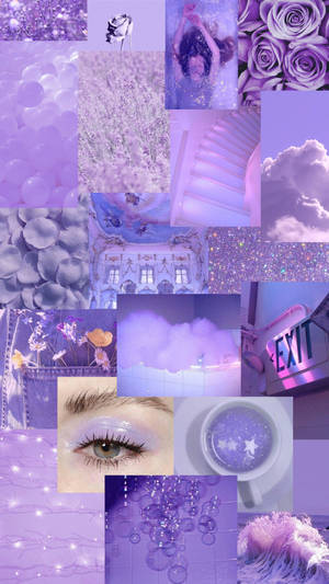 Aesthetic Pastel Purple Collage Art Wallpaper