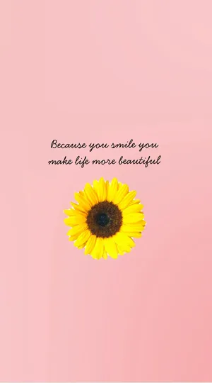 Aesthetic Peach Sunflower Quotes Wallpaper