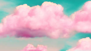 Aesthetic Pink Desktop Cotton Clouds Wallpaper