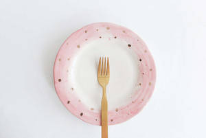 Aesthetic Pink Desktop Fork And Plate Wallpaper