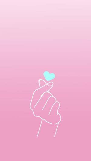 Aesthetic Pink Iphone Finger Heart Wallpaper