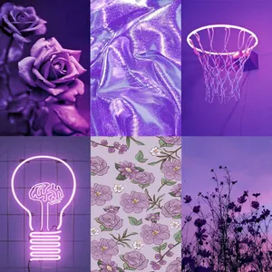 Aesthetic Purple Rose Collage Wallpaper