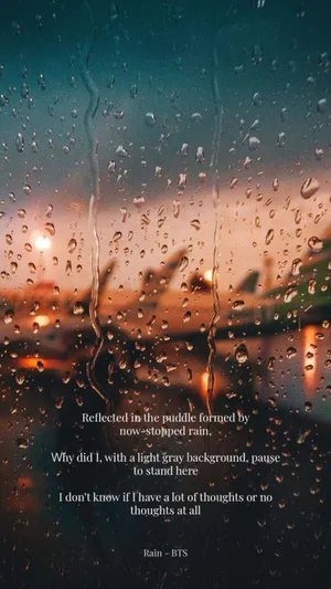 Aesthetic Rain Bts Lyrics On Plane Window Wallpaper