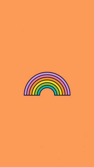 Aesthetic Rainbow Orange Phone Wallpaper