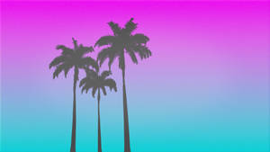 Aesthetic Retro Black Palm Trees Wallpaper