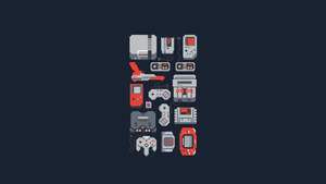 Aesthetic Retro Game Consoles Wallpaper