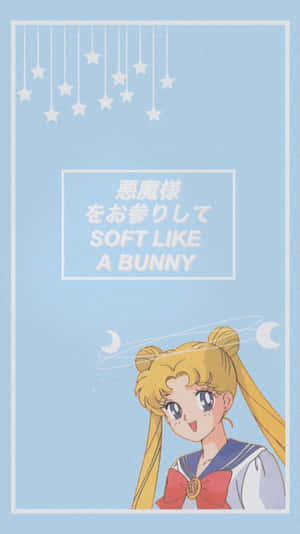 Aesthetic Sailor Moon Soft Like Bunny Blue Wallpaper