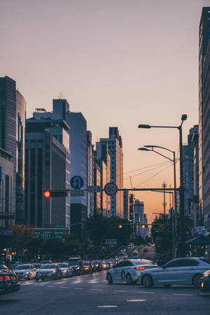 Aesthetic Seoul Traffic Wallpaper