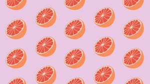 Aesthetic Sliced Grapefruits Digital Art Wallpaper