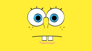 Aesthetic Spongebob Poker Face Laptop Wallpaper