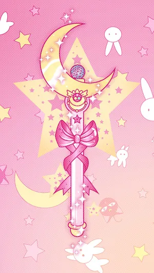 Aesthetic Wand Sailor Moon Pattern Wallpaper