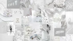 Aesthetic White Collage Image Wallpaper