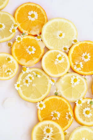 Aesthetic Yellow Wall Paper Showing Yellow Tones Blended With Whites, Grays And Beige Hues. Wallpaper