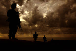 Afghanistan Soldiers Silhouette Wallpaper