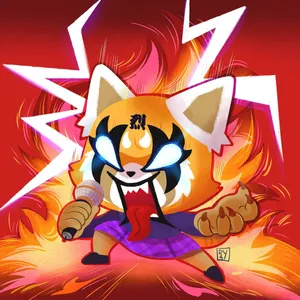 Aggretsuko Screaming Digital Art Wallpaper