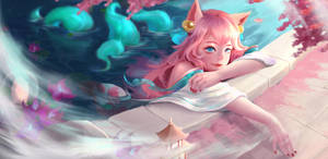 Ahri In Light Colors Wallpaper