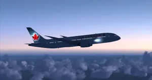Air Canada Plane With Maple Leaf Logo Wallpaper