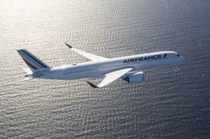 Air France Airline Airbus A350 Plane Above Sea Wallpaper