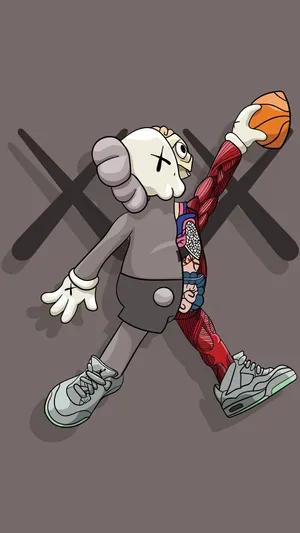 Air Kaws Pigment Black And White Wallpaper