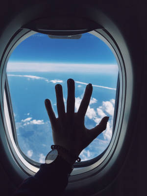 Airplane Window Hand Travel Wanderlust Clouds Wallpaper