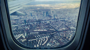 Airplane Window Travel Cityscape Wallpaper