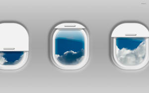 Airplane Window Travel Minimalist Aesthetic Clouds Wallpaper