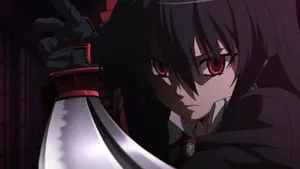 Akame Ga Kill 4k Wallpaper Featuring Vibrant Akame With Her Deadly Murasame Sword Wallpaper