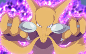 Alakazam Glowing Purple Wallpaper