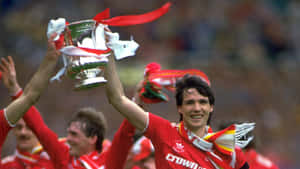 Alan Hansen With The Fa Cup Wallpaper