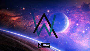 Alan Walker Logo With Planet Wallpaper