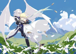 Albedo, The Chief Alchemist Of The Knights Of Favonius From Genshin Impact. Wallpaper