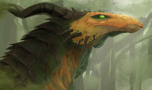 Alerted Horned Green Dragon Wallpaper