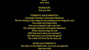 Alexander Hamilton Song Lyrics Wallpaper