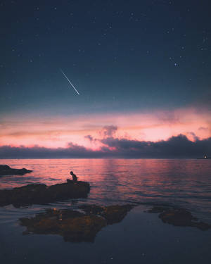 Algeria Shooting Star And Sea Wallpaper