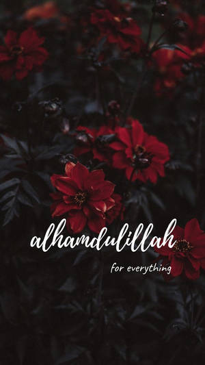 Alhamdulillah Red Flowers Wallpaper