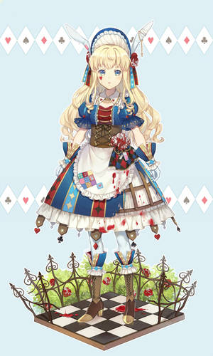 Alice Entering The Magical World Of Wonderland Wallpaper