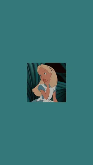 Alice Turquoise Aesthetic Cartoon Disney Wallpaper