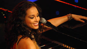 Alicia Keys Piano Performance Wallpaper